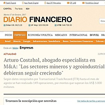 Arturo Costabal, abogado especialista en M&A: